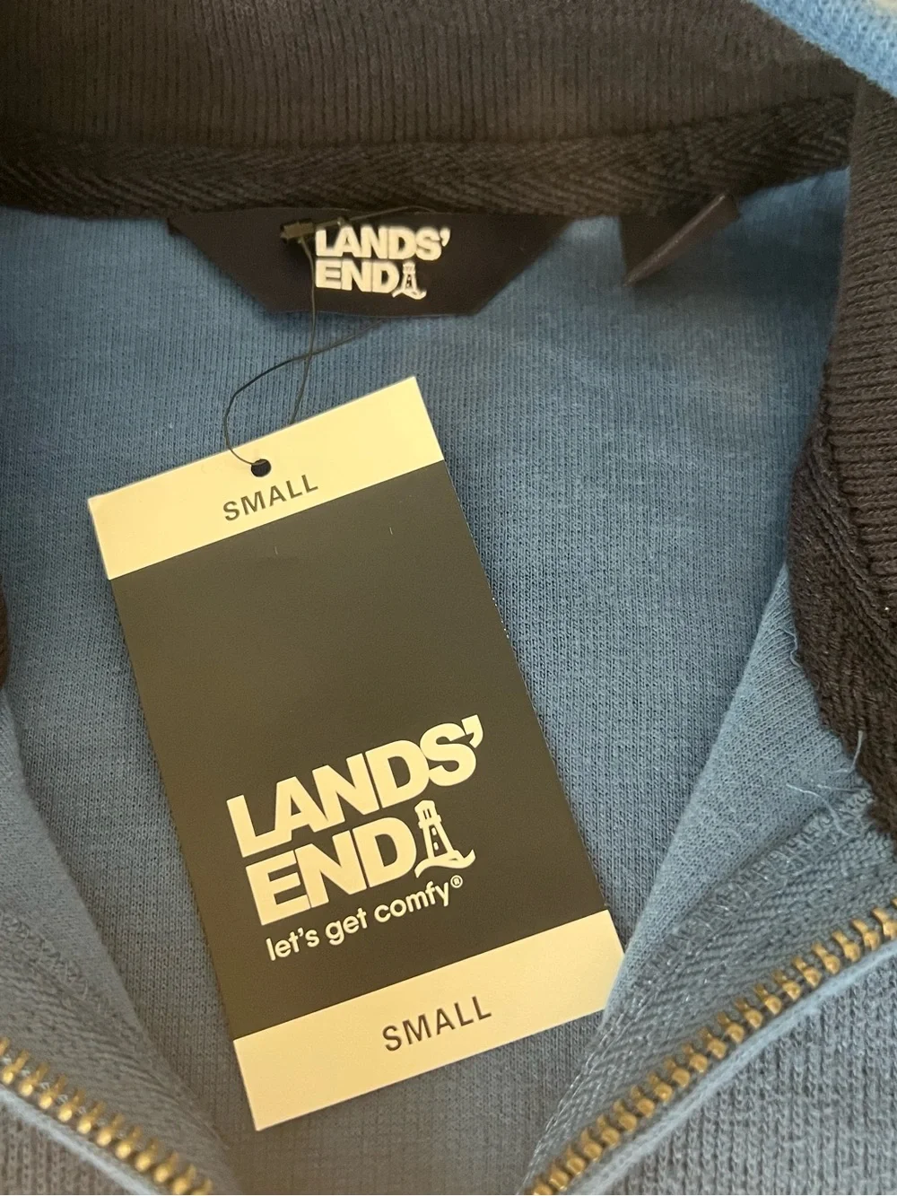 Lands' End Men's Blue Quarter-Zip Sweater Size Small Blue